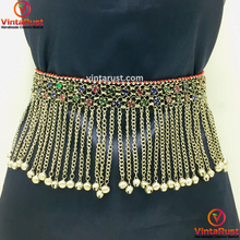 Load image into Gallery viewer, Tribal Chain Belt With Long Dangling Bells
