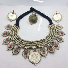 Load image into Gallery viewer, Handmade Gold Coins Chokers And Earrings with Jewelry Set