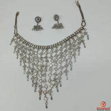 Load image into Gallery viewer, Silver Jewelry Set- Choker Necklace With Earrings