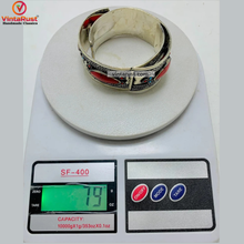 Load image into Gallery viewer, Antique Inlaid Stone Cuff Bracelet