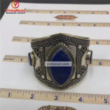 Load image into Gallery viewer, Tribal Adjustable Lapis Lazuli Stone Bracelet