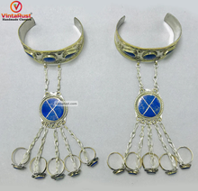 Load image into Gallery viewer, Vintage Lapis Lazuli Stone Slave Bracelet