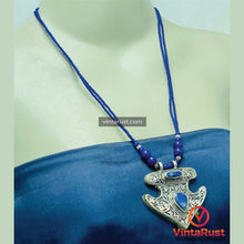 Load image into Gallery viewer, Handmade Lapis Lazuli Necklace with Silver Blue Stone Ring