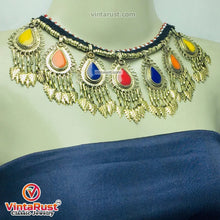Load image into Gallery viewer, Bohemian Tribal Choker Necklace with Multicolor Stones