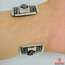 Load image into Gallery viewer, Antique Inlaid Stone Cuff Bracelet
