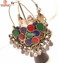 Load image into Gallery viewer, Multicolor Light weight Earrings With Silver Bells