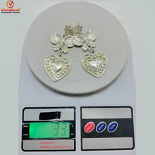 Load image into Gallery viewer, Handmade Silver Tone Heart Shaped Earrings