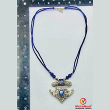 Load image into Gallery viewer, Handmade Lapis Lazuli Necklace with Silver Blue Stone Ring