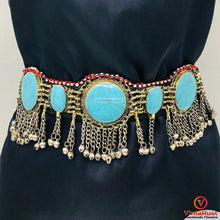 Load image into Gallery viewer, Handmade Kuchi Stones Belt With Silver Bells