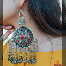 Load image into Gallery viewer, Tribal Oversized Glass Stones Earrings