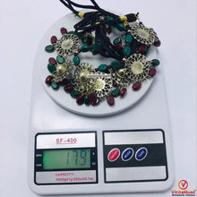 Load image into Gallery viewer, Beaded Stone Motifs Choker Necklace With Earrings Jewelry Set