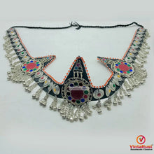Load image into Gallery viewer, Silver Kuchi Tribal Belly Belt, Ethnic Kuchi Belly Dance Belt