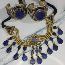 Load image into Gallery viewer, Black Friday Vintage Style Boho Stone Choker Necklace and Cuff