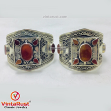 Load image into Gallery viewer, Handmade Boho Cuff Bracelet inlaid With Stones