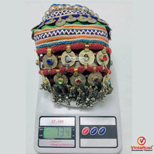 Load image into Gallery viewer, Vintage Kuchi Belt With Coins and Multicolor Glass Stones