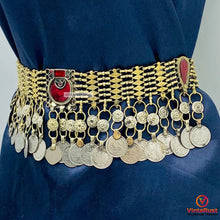 Load image into Gallery viewer, Vintage Belly Dance Belt With Dangling Coins