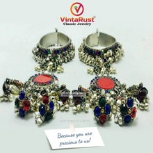 Load image into Gallery viewer, Vintage Handmade Bracelet With Rings Link and Chain