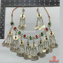 Load image into Gallery viewer, Tribal Coins Choker Necklace & Dangle Earrings Jewelry Set