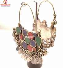 Load image into Gallery viewer, Multicolor Light weight Earrings With Silver Bells