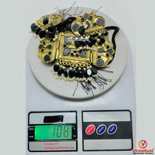 Load image into Gallery viewer, Black Amulet Choker Necklace With Earrings