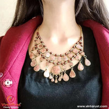 Load image into Gallery viewer, Brown Tribal Beaded Chain Choker Necklace