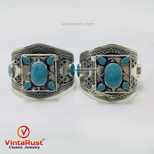 Load image into Gallery viewer, Handmade Boho Cuff Bracelet inlaid With Stones
