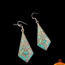 Load image into Gallery viewer, Traditional Handmade Tribal Turquoise Earrings