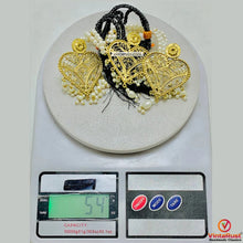 Load image into Gallery viewer, Pearls Beaded Motif Choker Necklace With Earrings Jewelry Set