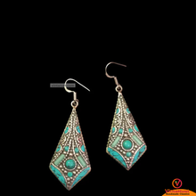 Load image into Gallery viewer, Traditional Handmade Tribal Turquoise Earrings