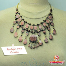Load image into Gallery viewer, Brown Tribal Beaded Chain Choker Necklace