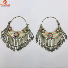 Load image into Gallery viewer, Tribal Antique Silver Earrings