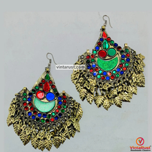 Load image into Gallery viewer, Multicolor Handmade Big Oversized Kuchi Earrings