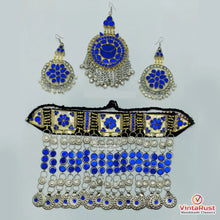 Load image into Gallery viewer, Kuchi Blue Glass Coin Jewelry Set