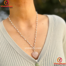 Load image into Gallery viewer, Elegant Calcite Stone Heart Pendant Necklace