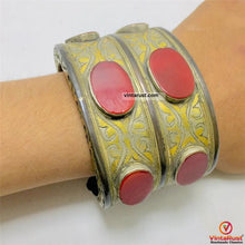 Load image into Gallery viewer, Handmade Handcuffs Inlaid with Glass Stones Bracelet
