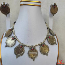 Load image into Gallery viewer, Antique Gold Tone Coins Jewelry Set