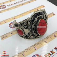 Load image into Gallery viewer, Ethnic Coral Stone Handcuff Kuchi Bracelet