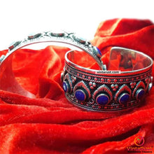 Load image into Gallery viewer, Boho Kuchi Cuff Bracelet With Stones