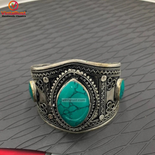 Load image into Gallery viewer, Ethnic Tribal Stone Adjustable Handcuff Bracelet