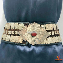 Load image into Gallery viewer, Turkman Belly Belt, Vintage Tribal Belt With Silver Motif