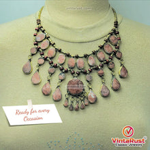 Load image into Gallery viewer, Brown Tribal Beaded Chain Choker Necklace