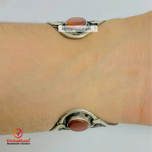 Load image into Gallery viewer, Front Three Stone Style Boho Kuchi Bracelet