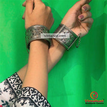 Load image into Gallery viewer, Vintage Boho Kuchi Statement Cuff Bracelet