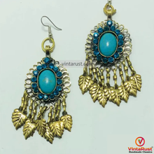 Load image into Gallery viewer, Handmade Turquoise Boho Chandelier Dangle Earrings