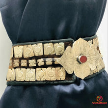 Load image into Gallery viewer, Turkman Belly Belt, Vintage Tribal Belt With Silver Motif