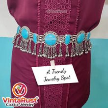 Load image into Gallery viewer, Turquoise Stone Belt, Afghan Tribal Belly Dance Belt