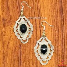 Load image into Gallery viewer, Vintage Turkmen Earrings With Black Onyx