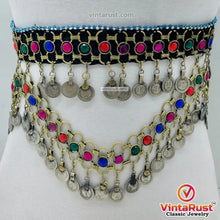 Load image into Gallery viewer, Tribal Belly Dance Belt With Multicolor Glass Stones
