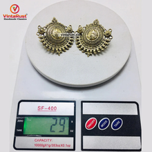Load image into Gallery viewer, Antique Golden Tone Big Earrings