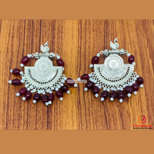 Load image into Gallery viewer, Handmade Oxidized Big Earrings With Beads